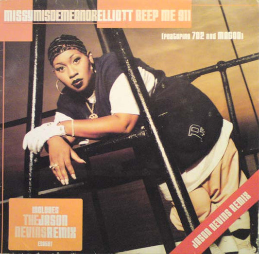 Missy Misdemeanour Elliott* Featuring 702 & Magoo (3) - Beep Me 911 (Jason Nevins Remix) (12")
