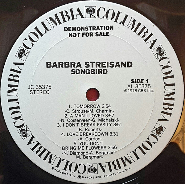 Barbra Streisand - Songbird (LP, Album, Promo)