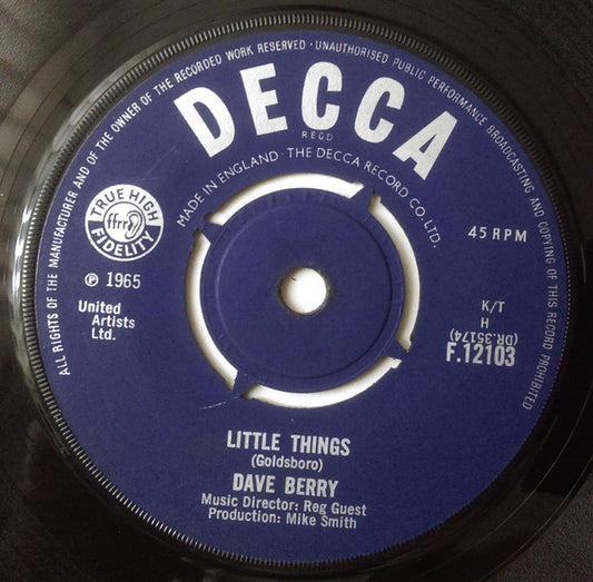 Dave Berry - Little Things / I've Got A Tiger By The Tail (7", Single)