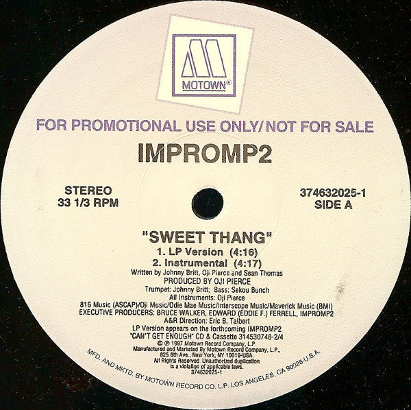 Impromp2 - Sweet Thang / Angel (12", Promo)