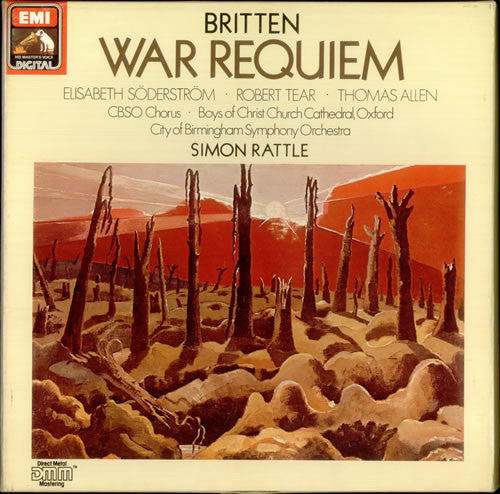 Benjamin Britten, Elisabeth Söderström, Robert Tear, Thomas Allen, City Of Birmingham Symphony Orchestra, Sir Simon Rattle - War Requiem (2xLP, DMM + Box)