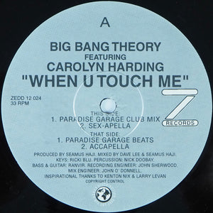 Big Bang Theory Featuring Carolyn Harding - When U Touch Me (12")