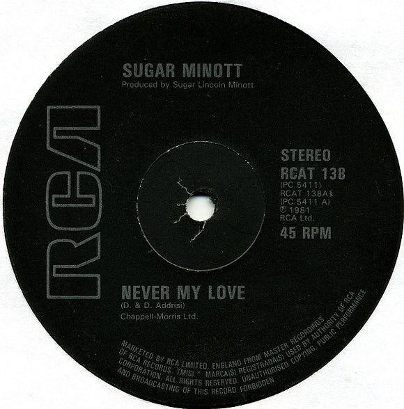 Sugar Minott - Never My Love (12