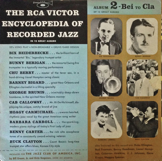Various - The RCA Victor Encyclopedia Of Recorded Jazz: Album 2 - Bei To Cla (10", Comp)