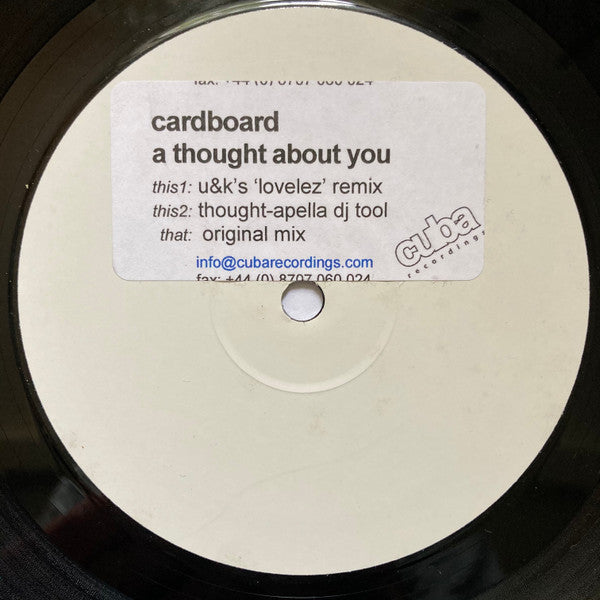 Cardboard - A Thought About You (12", W/Lbl)