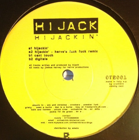 HiJack* - High Jackin' E.P. (12", EP)