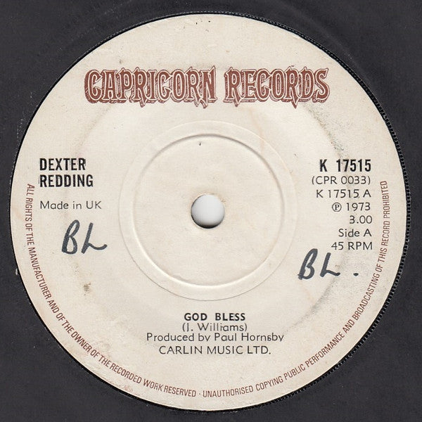 Dexter Redding - God Bless  (7", Single, Sol)