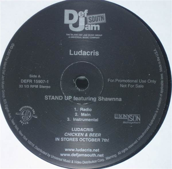 Ludacris - Stand Up / P-Poppin' (12", Promo)