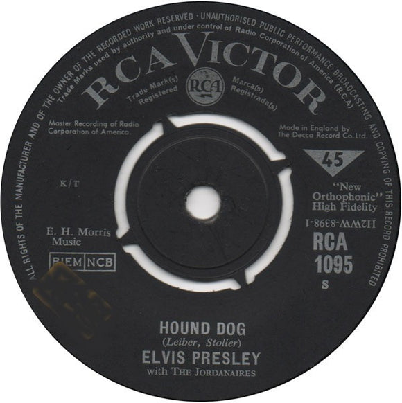 Elvis Presley With The Jordanaires - Hound Dog / Blue Suede Shoes (7