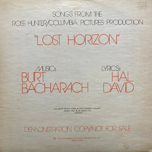 Burt Bacharach /  Hal David* - Columbia Pictures Presents Songs From Ross Hunter's Production Of Lost Horizon (LP, Promo, Blu)