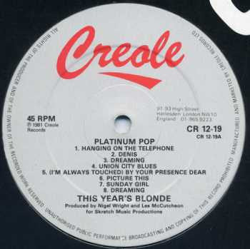 This Year's Blonde - Platinum Pop / We've Got It All (12
