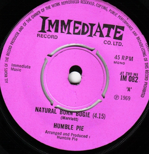 Humble Pie - Natural Born Bugie (7", Single, Mono, Pus)