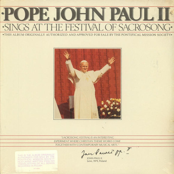 Pope John Paul II* - Sings At The Festival Of Sacrosong (LP, Album, Gat)