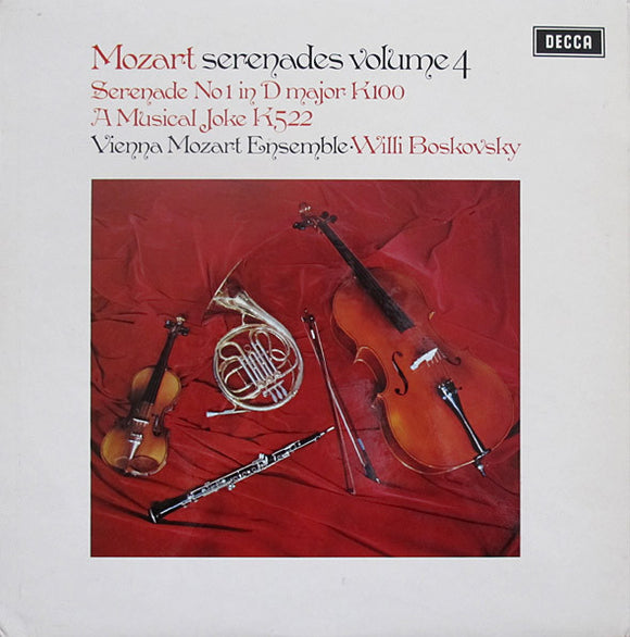 Mozart*, Vienna Mozart Ensemble* ∙ Willi Boskovsky - Serenades Volume 4: Serenade No 1 In D Major K100 / A Musical Joke K522 (LP, Fir)