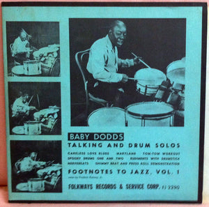 Baby Dodds - Talking And Drum Solos (10", Album, RP)