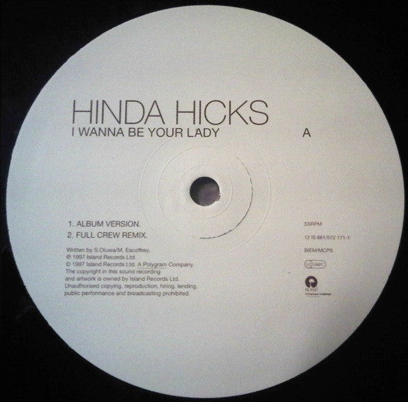 Hinda Hicks - I Wanna Be Your Lady (12")