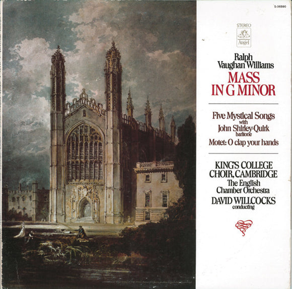 Ralph Vaughan Williams / King's College Choir, Cambridge* And English Chamber Orchestra Conducted By David Willcocks - Mass In G Minor, Five Mystical Songs, Motet: O Clap Your Hands (LP, Album, RP)