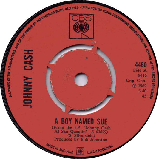 Johnny Cash - A Boy Named Sue (7", Single, Pus)