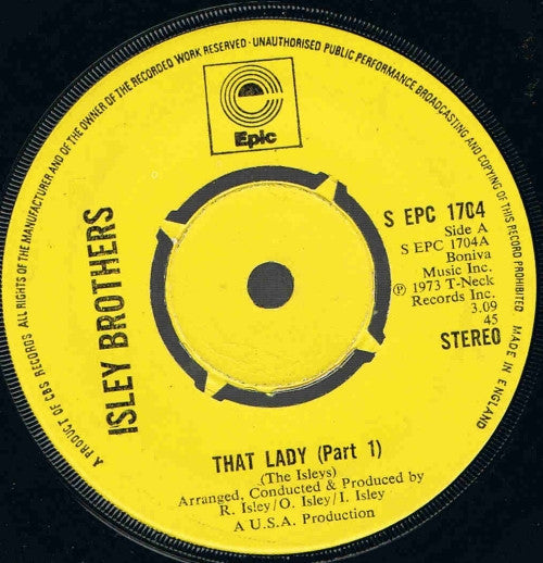 Isley Brothers* - That Lady (Part 1) (7", Single, Kno)