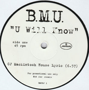 B.M.U. - U Will Know (12", Promo)