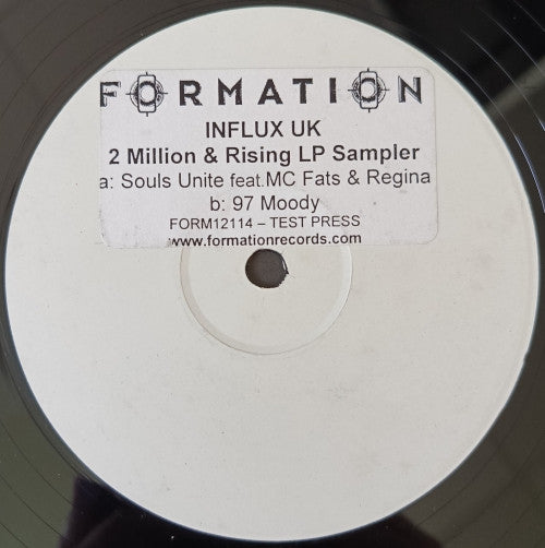 Influx UK - 2 Million & Rising LP Sampler (12", Smplr, TP, W/Lbl, Sti)