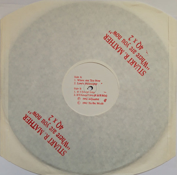 Stuart R. Mather* - Where Are You Now (LP, EP)