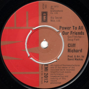Cliff Richard - Power To All Our Friends (7", Com)