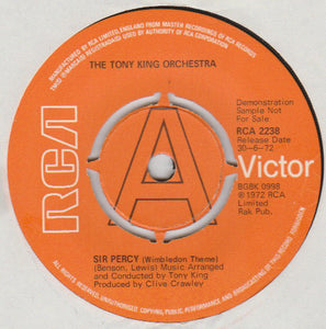 The Tony King Orchestra - Sir Percy (7", Promo)