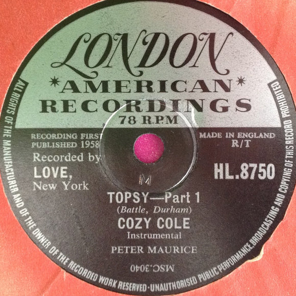 Cozy Cole - Topsy (Shellac, 10