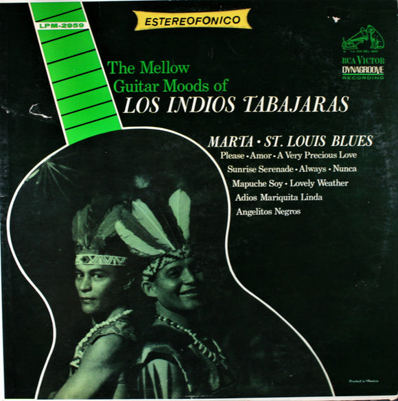 Los Indios Tabajaras - The Mellow Guitar Moods Of Los Indios Tabajaras (LP, Album)