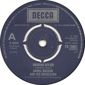 Abdul Hassan And His Orchestra - Arabian Affair / Desert Dance (7", Single, Promo)