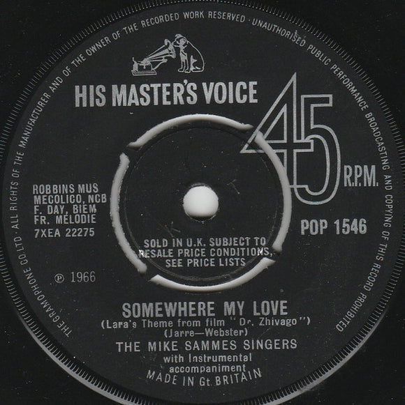 The Mike Sammes Singers* - Somewhere My Love (7