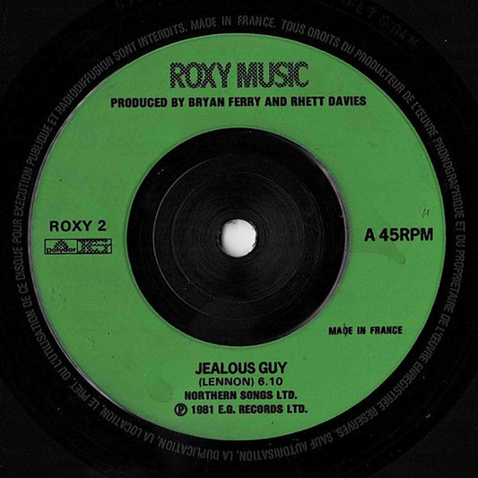 Roxy Music - Jealous Guy (7", Single, Sol)