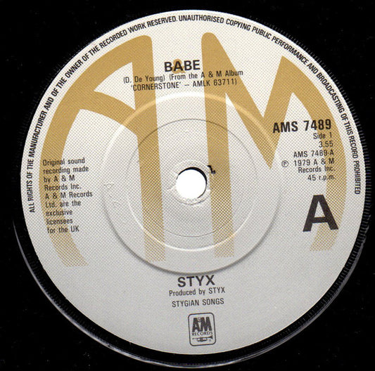 Styx - Babe / I'm O.K. (7", Single)