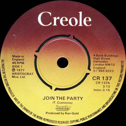 Honky (3) - Join The Party / Party Time, Funky Time (7")