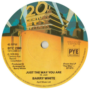 Barry White - Just The Way You Are (7", Single, Sol)