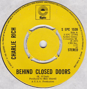 Charlie Rich - Behind Closed Doors (7", Single, Pus)