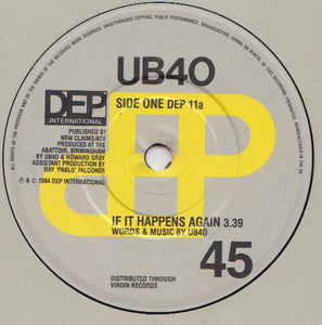UB40 - If It Happens Again (7", Single)