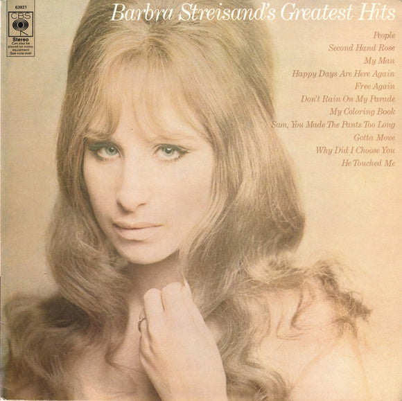 Barbra Streisand - Barbra Streisand's Greatest Hits (LP, Comp, Sun)