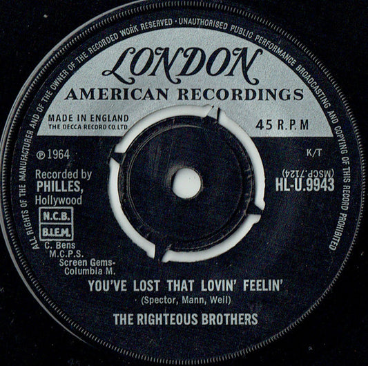 The Righteous Brothers - You've Lost That Lovin' Feelin' (7", Single)