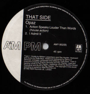 Opaz - Action Speaks Louder Than Words (12")