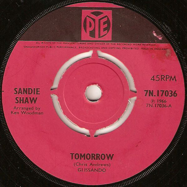 Sandie Shaw - Tomorrow (7", Single)