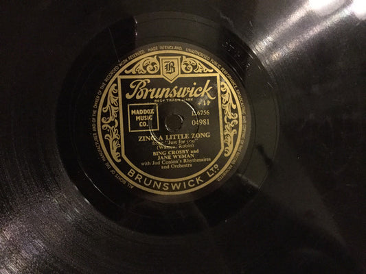 Bing Crosby And Jane Wyman - Zing A Little Zong / The Maiden Of Guadalupe (Shellac, 10")