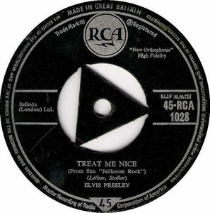 Elvis Presley - Treat Me Nice / Jailhouse Rock (7", Single, Tri)