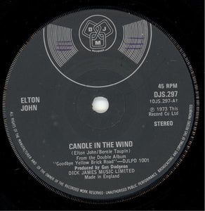Elton John - Candle In The Wind (7", Single, Sol)