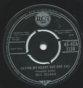 Neil Sedaka - Crying My Heart Out For You (7", 4 P)