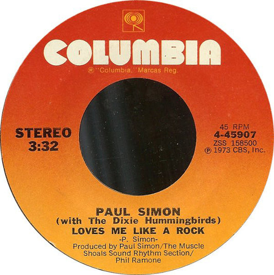 Paul Simon With The Dixie Hummingbirds - Loves Me Like A Rock (7", Single, Styrene)