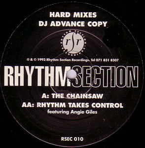 Rhythm Section (2) - The Chainsaw / Rhythm Takes Control (Hard Mixes) (12", Ltd, Num, DJ )