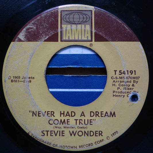 Stevie Wonder - Never Had A Dream Come True (7")