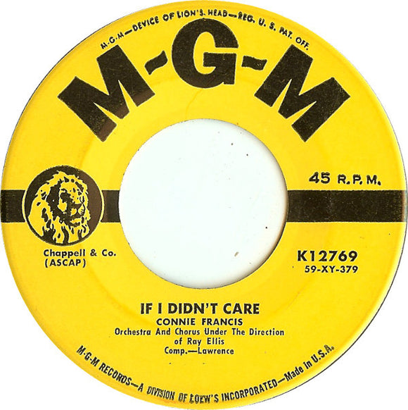 Connie Francis - If I Didn't Care / Toward The End Of The Day (7